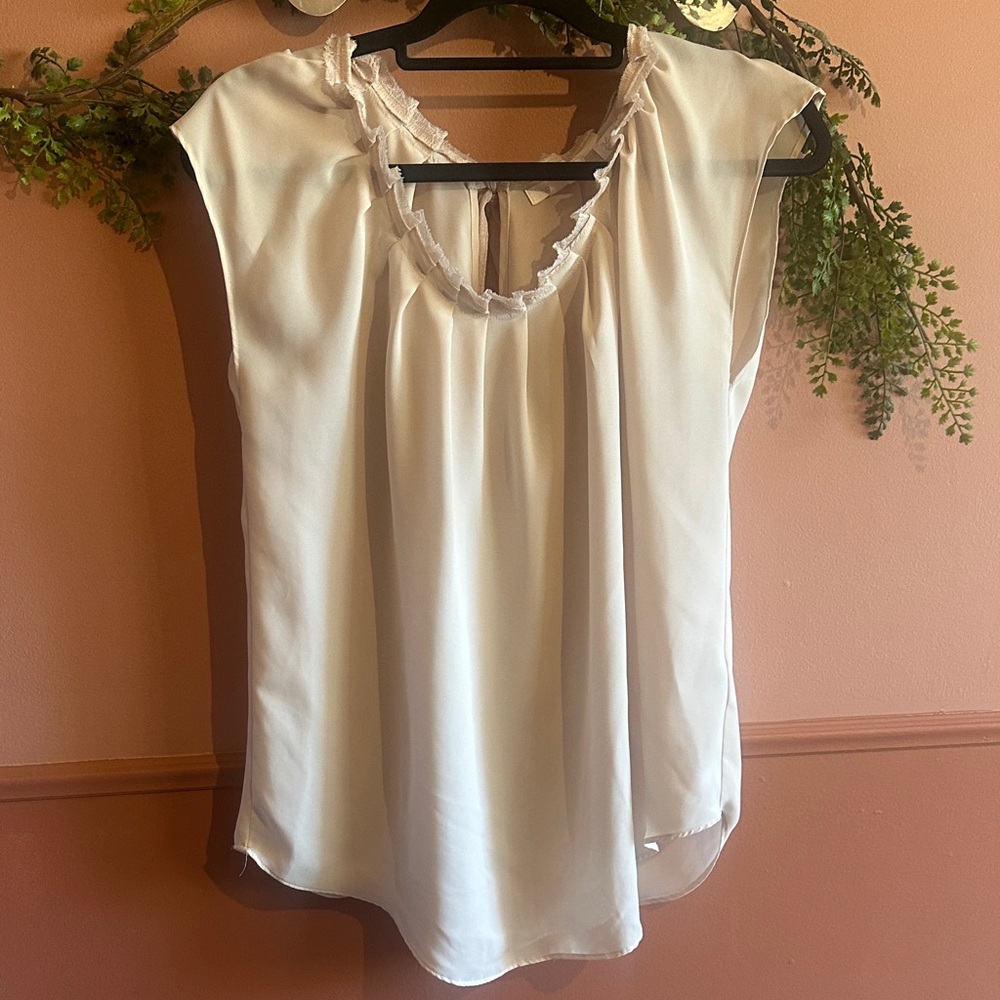 LC Lauren Conrad Soft Pink Ruffle Blouse
